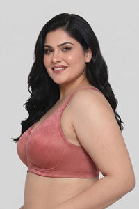 Zivame True Curv Jacquard Double Layered Non Wired 3/4th Coverage Tshirt Bra - Faded Rose — thumbnail 4